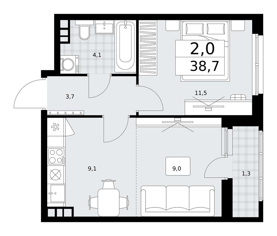 1-BD Apartment Sale, 38.7平方米 at Dzen-Kvartaly, ulitsa Aleksandry Monakhovoy, 2/3, Sosenskoye Settlement, Moscow, Russia #1 1-BD Apartment Sale, 38.7平方米 at Dzen-Kvartaly, ulitsa Aleksandry Monakhovoy, 2/3, Sosenskoye Settlement, Moscow, Russia #1