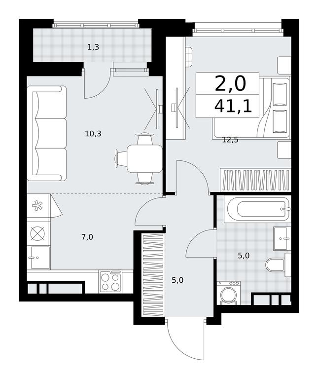 Продажа 1-комн. квартиры, 41,1 м² в ЖК «Дзен-кварталы», улица Александры Монаховой, 2/3, поселение Сосенское, Москва, Россия #1