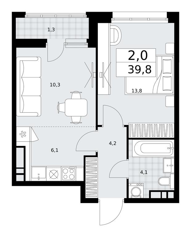 1-BD Apartment Sale, 39.8平方米 at Dzen-Kvartaly, ulitsa Aleksandry Monakhovoy, 2/3, Sosenskoye Settlement, Moscow, Russia #1 1-BD Apartment Sale, 39.8平方米 at Dzen-Kvartaly, ulitsa Aleksandry Monakhovoy, 2/3, Sosenskoye Settlement, Moscow, Russia #1