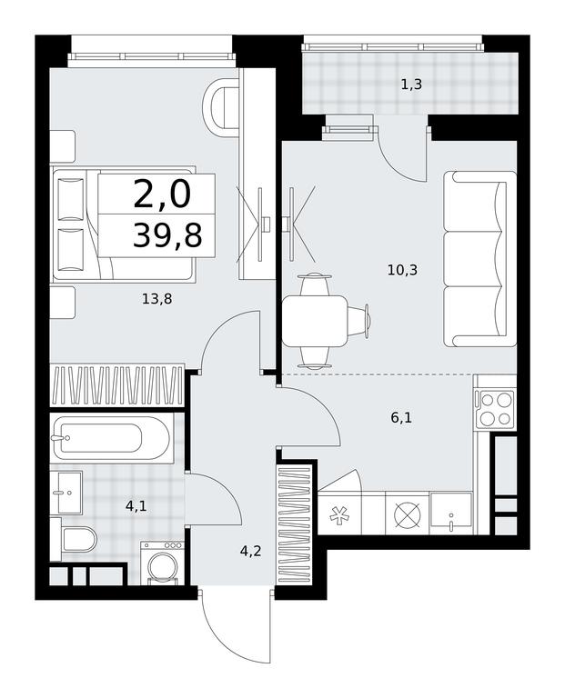 1-BD Apartment Sale, 39.8 sq. m. at Dzen-Kvartaly, ulitsa Aleksandry Monakhovoy, 2/3, Sosenskoye Settlement, Moscow, Russia #1 1-BD Apartment Sale, 39.8 sq. m. at Dzen-Kvartaly, ulitsa Aleksandry Monakhovoy, 2/3, Sosenskoye Settlement, Moscow, Russia #1