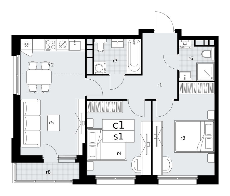 2-BD Apartment Sale, 61.8平方米 at Dzen-Kvartaly, ulitsa Aleksandry Monakhovoy, 2/3, Sosenskoye Settlement, Moscow, Russia #1 2-BD Apartment Sale, 61.8平方米 at Dzen-Kvartaly, ulitsa Aleksandry Monakhovoy, 2/3, Sosenskoye Settlement, Moscow, Russia #1