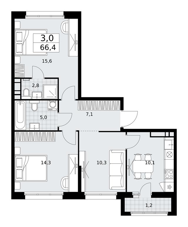 2-BD Apartment Sale, 66.4平方米 at Dzen-Kvartaly, ulitsa Aleksandry Monakhovoy, 2/3, Sosenskoye Settlement, Moscow, Russia #1 2-BD Apartment Sale, 66.4平方米 at Dzen-Kvartaly, ulitsa Aleksandry Monakhovoy, 2/3, Sosenskoye Settlement, Moscow, Russia #1