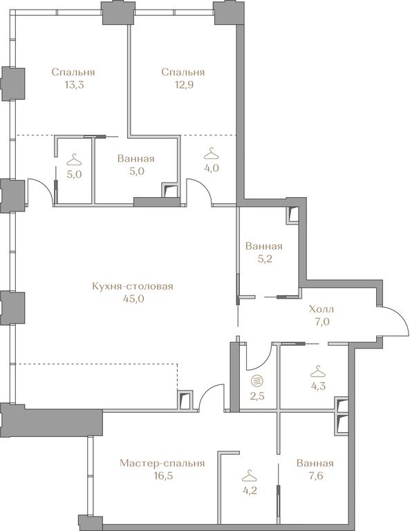 3-BD Apartment Sale, 132.6 sq. m. at Luzhniki Collection, Luzhnetskaya Embankment, 2/4с17, Moscow, Russia #2 3-BD Apartment Sale, 132.6 sq. m. at Luzhniki Collection, Luzhnetskaya Embankment, 2/4с17, Moscow, Russia #2