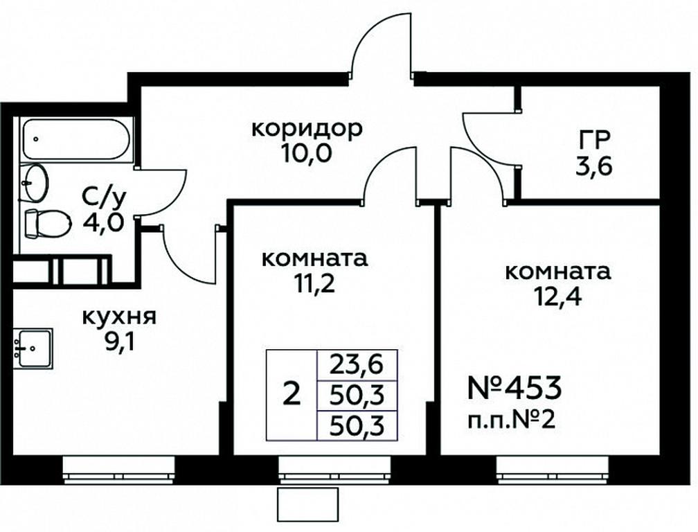 1-BD Apartment Sale, 50.3 sq. m. at Tsvetochnye Poliany, kvartal № 23, Filimonkovskoye Municipal Formation, Moscow, Russia #1