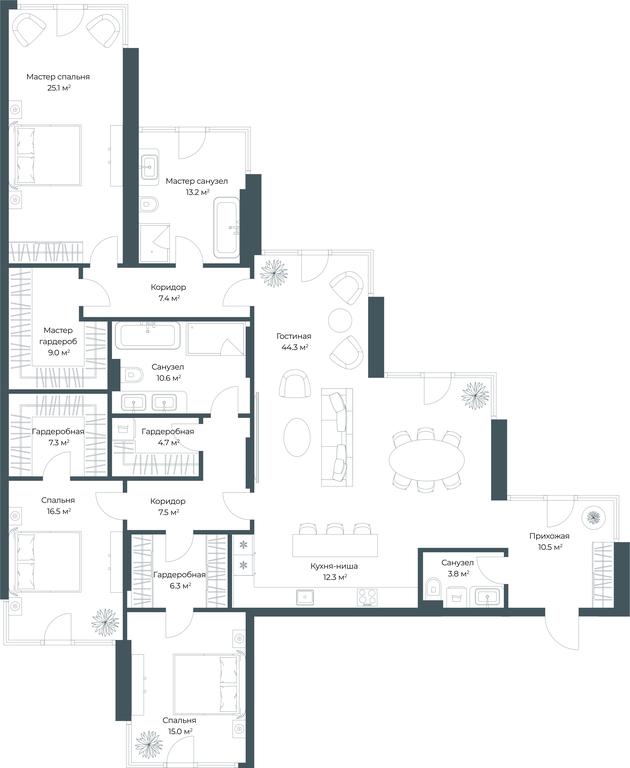 2-BD Apartment Sale, 193.9 sq. m. at Opus, Derbenevskaya Street, 1с1, Moscow, Russia #1 2-BD Apartment Sale, 193.9 sq. m. at Opus, Derbenevskaya Street, 1с1, Moscow, Russia #1