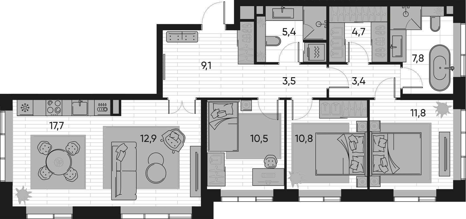 3-BD Apartment Sale, 97.6 sq. m. at Pride, Polkovaya Street, 1с27, Moscow, Russia #1 3-BD Apartment Sale, 97.6 sq. m. at Pride, Polkovaya Street, 1с27, Moscow, Russia #1