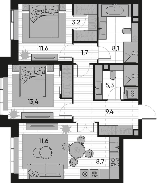 2-BD Apartment Sale, 73 sq. m. at Pride, Polkovaya Street, 1с27, Moscow, Russia #1 2-BD Apartment Sale, 73 sq. m. at Pride, Polkovaya Street, 1с27, Moscow, Russia #1
