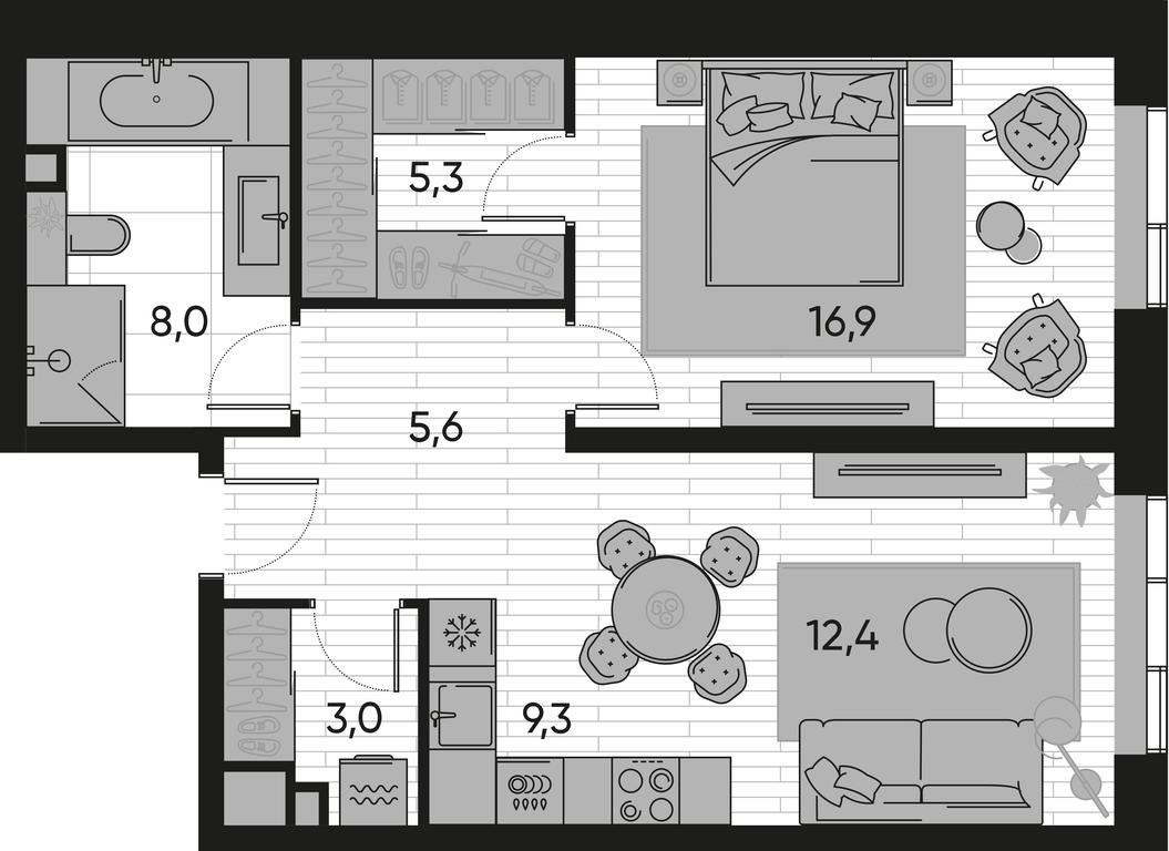 1-BD Apartment Sale, 60.5 sq. m. at Pride, Polkovaya Street, 1с27, Moscow, Russia #1 1-BD Apartment Sale, 60.5 sq. m. at Pride, Polkovaya Street, 1с27, Moscow, Russia #1