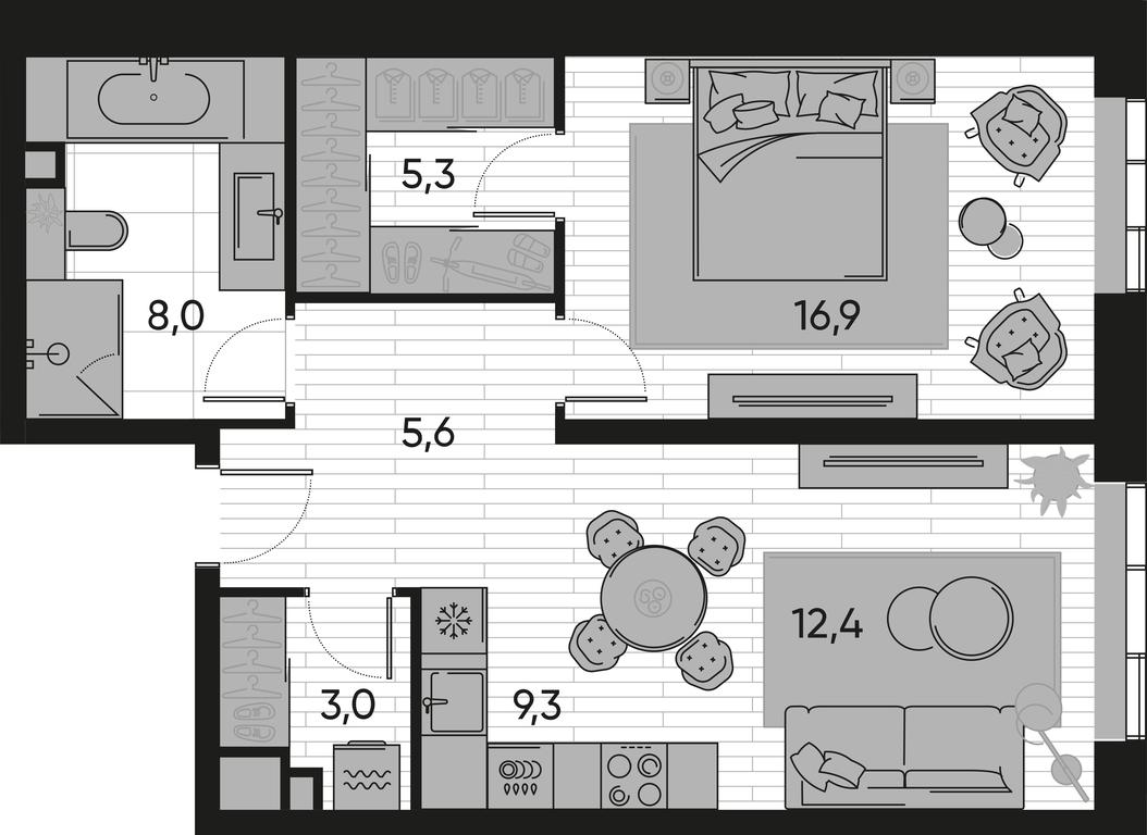 1-BD Apartment Sale, 60.5 sq. m. at Pride, Polkovaya Street, 1с27, Moscow, Russia #1 1-BD Apartment Sale, 60.5 sq. m. at Pride, Polkovaya Street, 1с27, Moscow, Russia #1