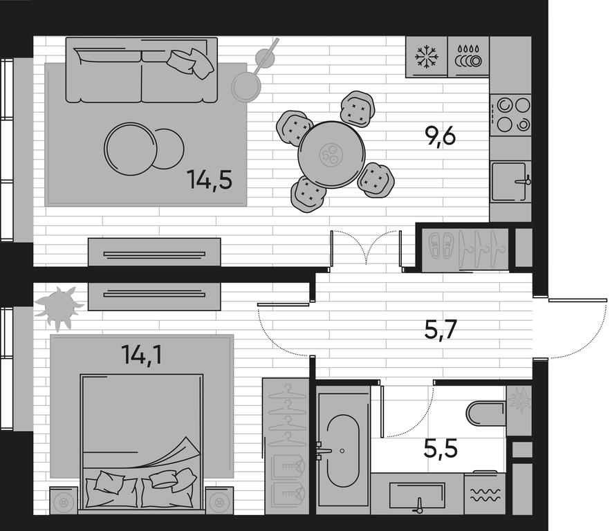 1-BD Apartment Sale, 49.4 sq. m. at Pride, Polkovaya Street, 1с27, Moscow, Russia #1 1-BD Apartment Sale, 49.4 sq. m. at Pride, Polkovaya Street, 1с27, Moscow, Russia #1