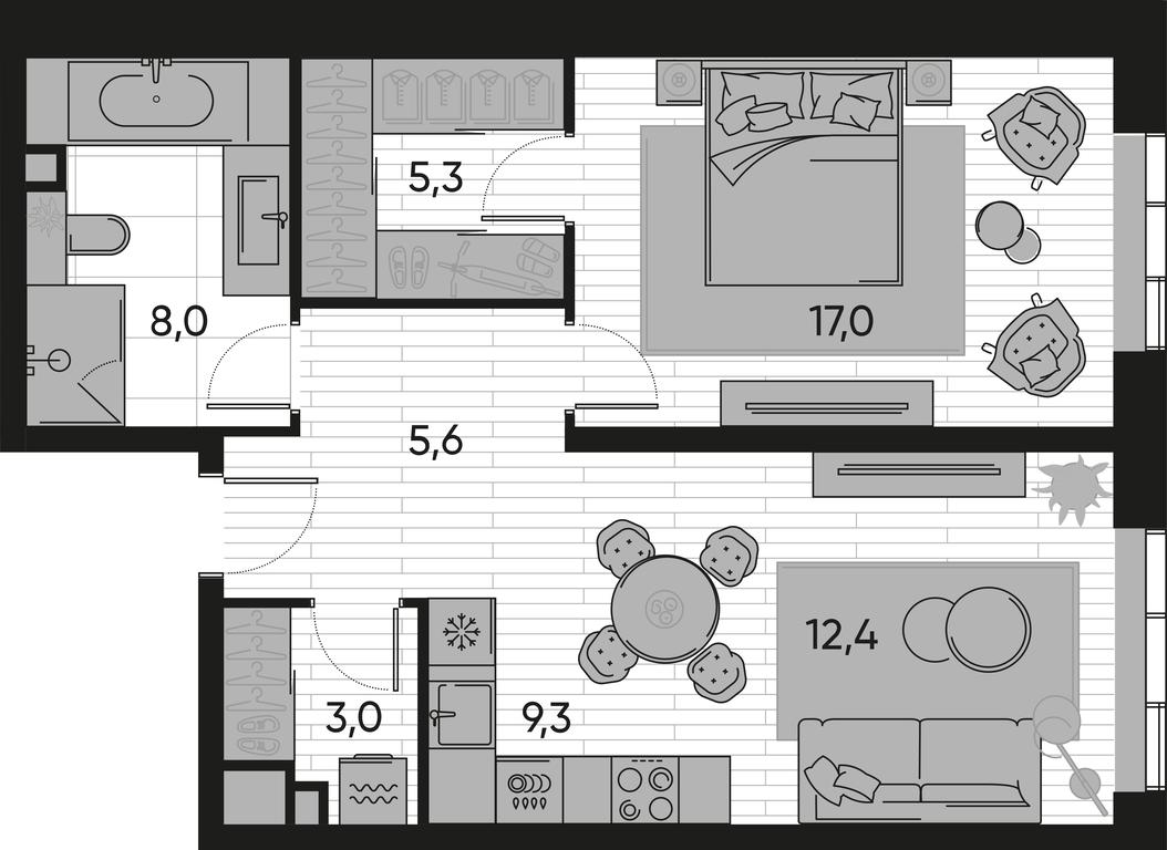 1-BD Apartment Sale, 60.6 sq. m. at Pride, Polkovaya Street, 1с27, Moscow, Russia #1 1-BD Apartment Sale, 60.6 sq. m. at Pride, Polkovaya Street, 1с27, Moscow, Russia #1