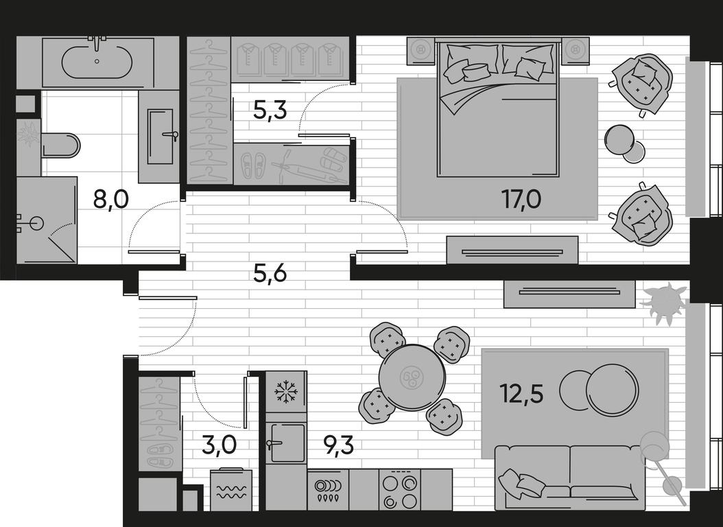 1-BD Apartment Sale, 60.7平方米 at Pride, Polkovaya Street, 1с27, Moscow, Russia #1 1-BD Apartment Sale, 60.7平方米 at Pride, Polkovaya Street, 1с27, Moscow, Russia #1