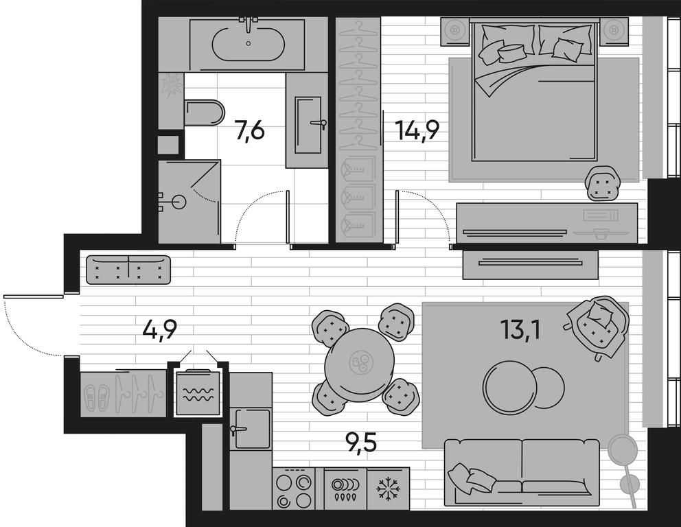 1-BD Apartment Sale, 50 sq. m. at Pride, Polkovaya Street, 1с27, Moscow, Russia #1 1-BD Apartment Sale, 50 sq. m. at Pride, Polkovaya Street, 1с27, Moscow, Russia #1