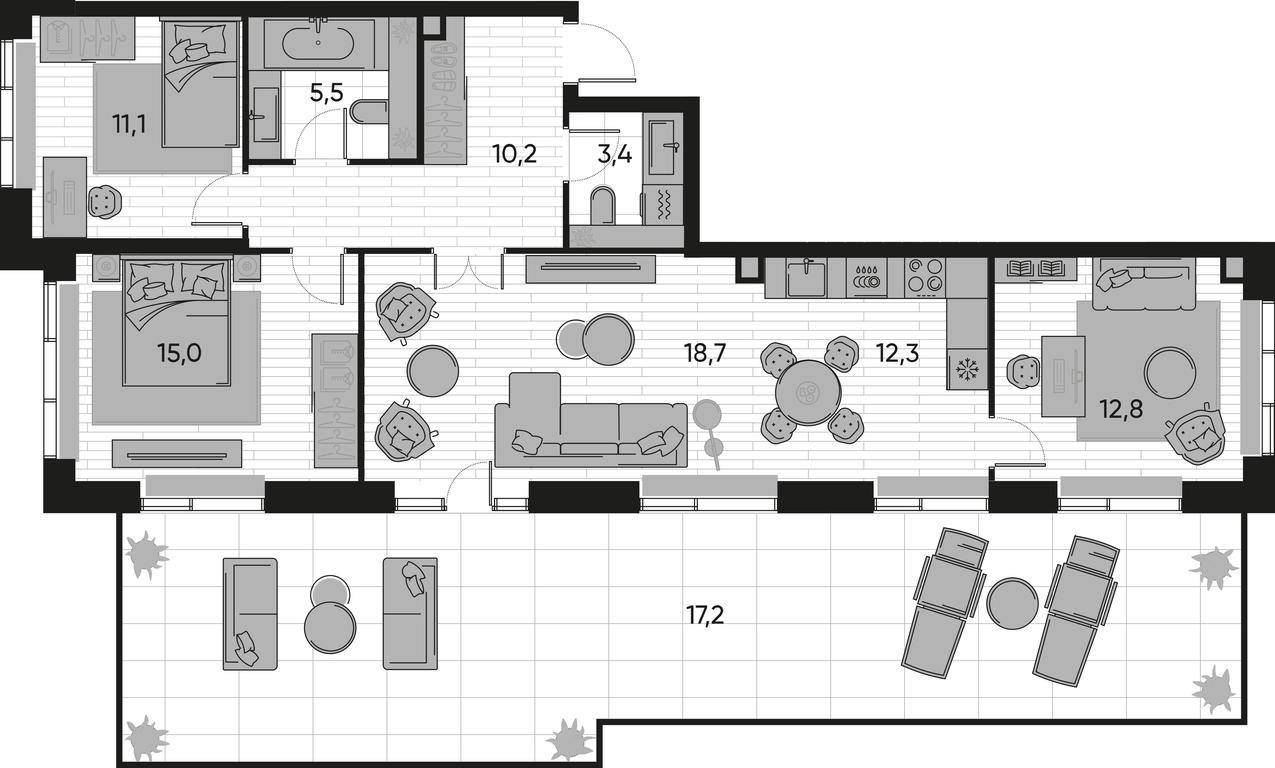 3-BD Apartment Sale, 108.8 sq. m. at Pride, Polkovaya Street, 1с27, Moscow, Russia #1 3-BD Apartment Sale, 108.8 sq. m. at Pride, Polkovaya Street, 1с27, Moscow, Russia #1