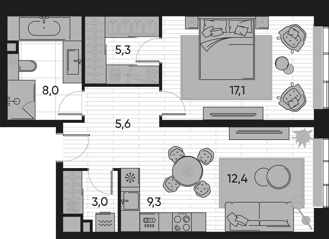 1-BD Apartment Sale, 60.7 sq. m. at Pride, Polkovaya Street, 1с27, Moscow, Russia #1 1-BD Apartment Sale, 60.7 sq. m. at Pride, Polkovaya Street, 1с27, Moscow, Russia #1