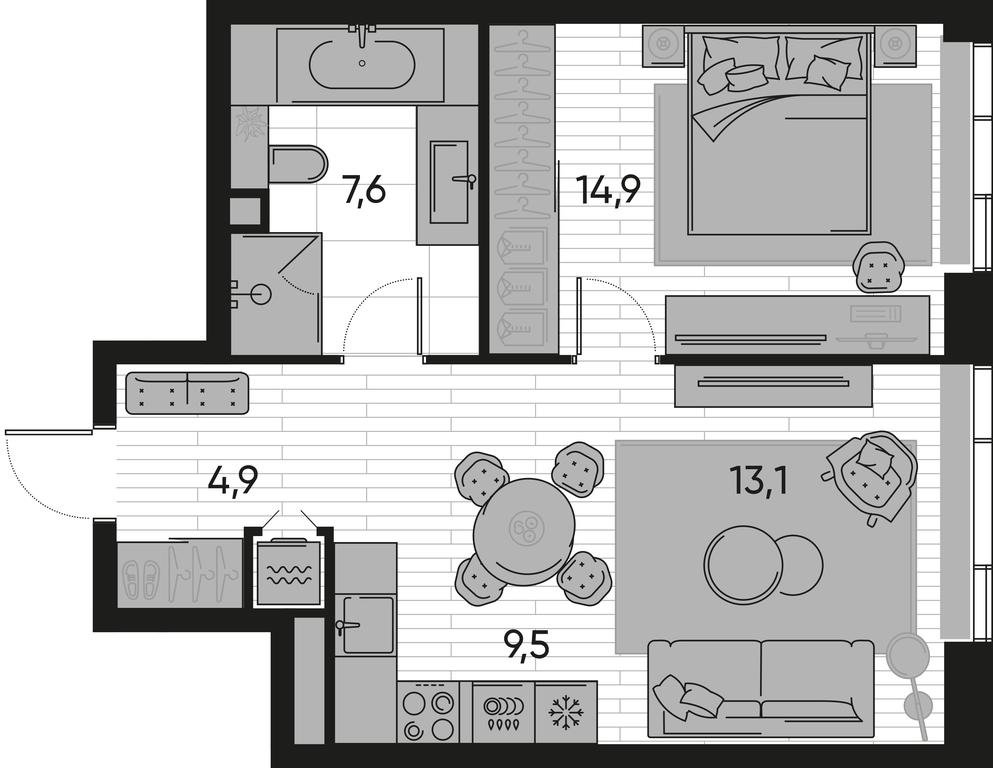 1-BD Apartment Sale, 50 sq. m. at Pride, Polkovaya Street, 1с27, Moscow, Russia #1 1-BD Apartment Sale, 50 sq. m. at Pride, Polkovaya Street, 1с27, Moscow, Russia #1