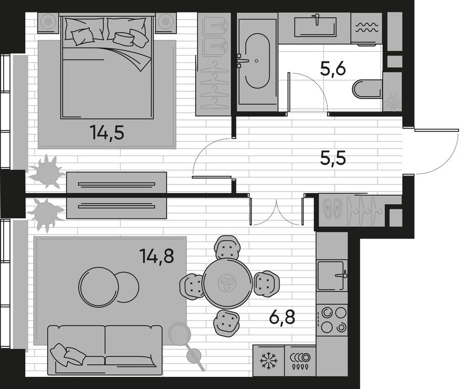1-BD Apartment Sale, 47.2 sq. m. at Pride, Polkovaya Street, 1с27, Moscow, Russia #1 1-BD Apartment Sale, 47.2 sq. m. at Pride, Polkovaya Street, 1с27, Moscow, Russia #1