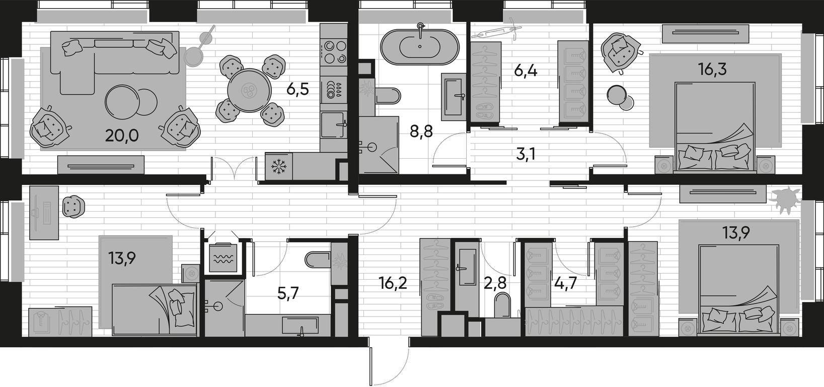 3-BD Apartment Sale, 118.2平方米 at Pride, Polkovaya Street, 1с27, Moscow, Russia #1
