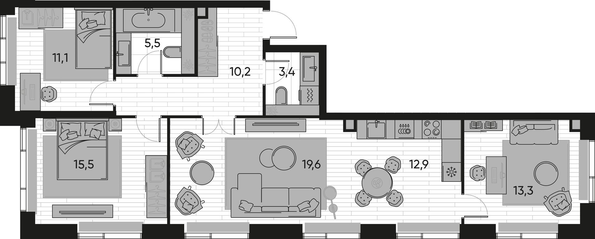 3-BD Apartment Sale, 91.5平方米 at Pride, Polkovaya Street, 1с27, Moscow, Russia #1 3-BD Apartment Sale, 91.5平方米 at Pride, Polkovaya Street, 1с27, Moscow, Russia #1