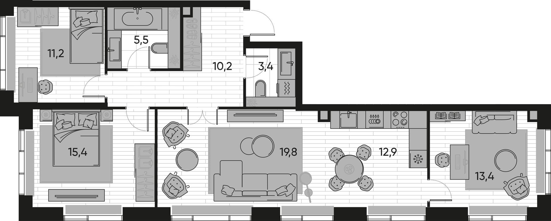 3-BD Apartment Sale, 91.8 sq. m. at Pride, Polkovaya Street, 1с27, Moscow, Russia #1 3-BD Apartment Sale, 91.8 sq. m. at Pride, Polkovaya Street, 1с27, Moscow, Russia #1