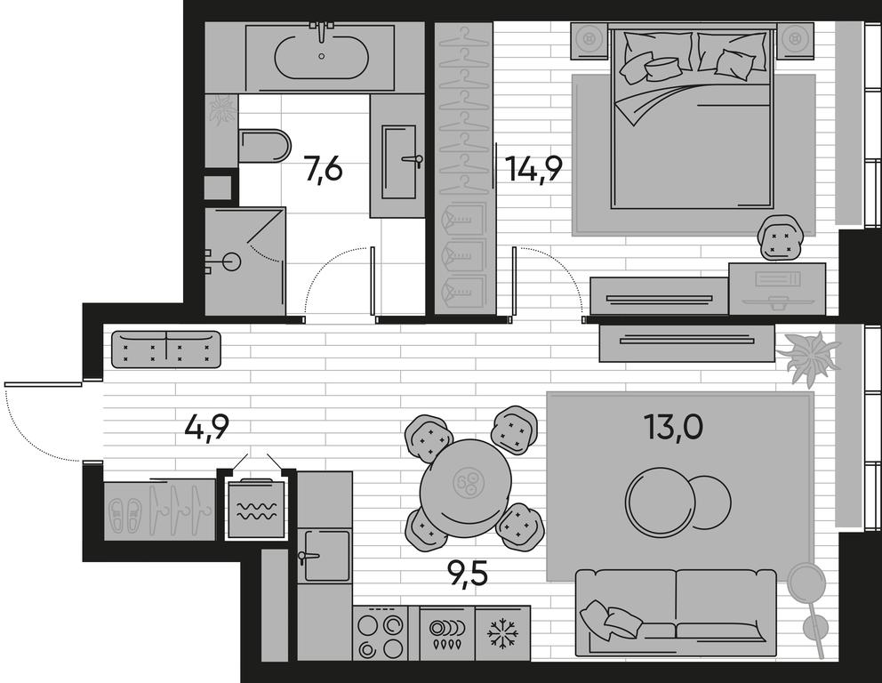 1-BD Apartment Sale, 49.9 sq. m. at Pride, Polkovaya Street, 1с27, Moscow, Russia #1 1-BD Apartment Sale, 49.9 sq. m. at Pride, Polkovaya Street, 1с27, Moscow, Russia #1