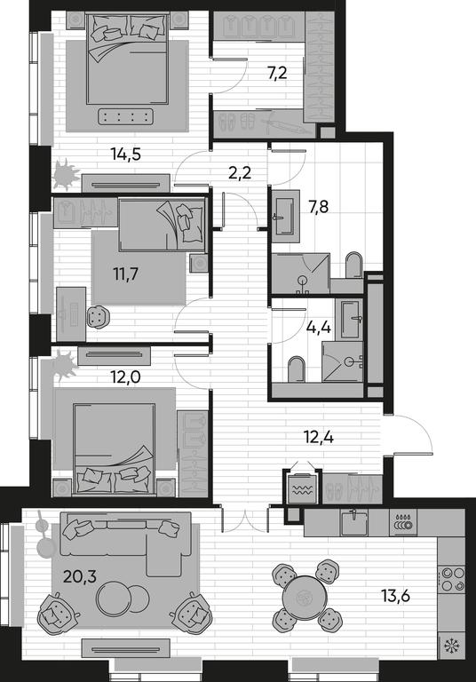 3-BD Apartment Sale, 106.1平方米 at Pride, Polkovaya Street, 1с27, Moscow, Russia #1 3-BD Apartment Sale, 106.1平方米 at Pride, Polkovaya Street, 1с27, Moscow, Russia #1