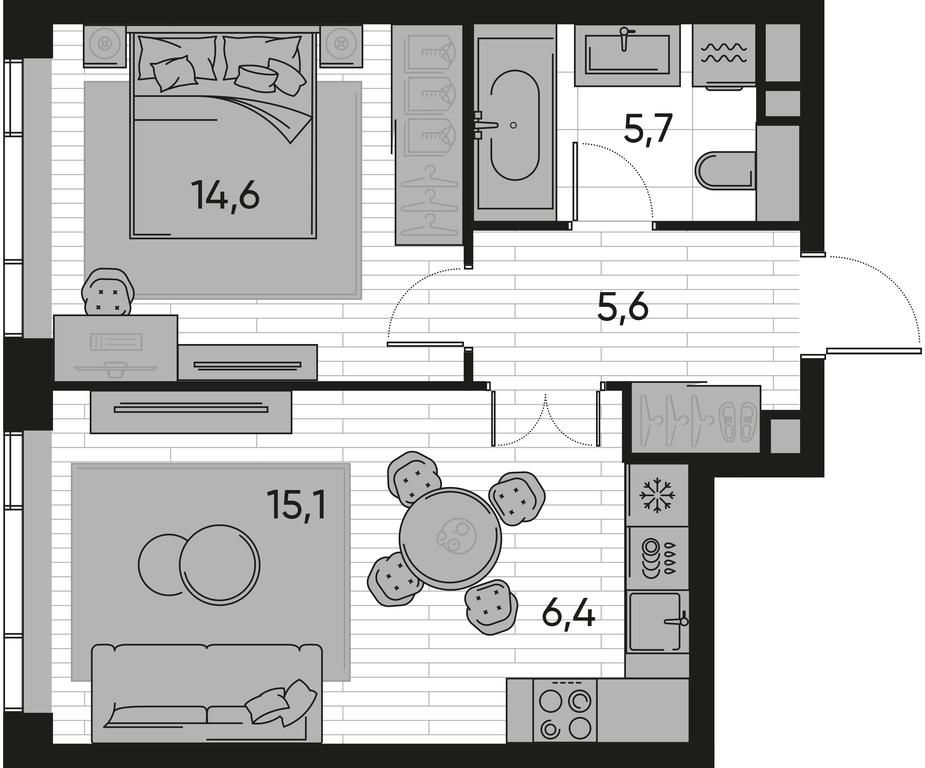 1-BD Apartment Sale, 47.4 sq. m. at Pride, Polkovaya Street, 1с27, Moscow, Russia #1 1-BD Apartment Sale, 47.4 sq. m. at Pride, Polkovaya Street, 1с27, Moscow, Russia #1