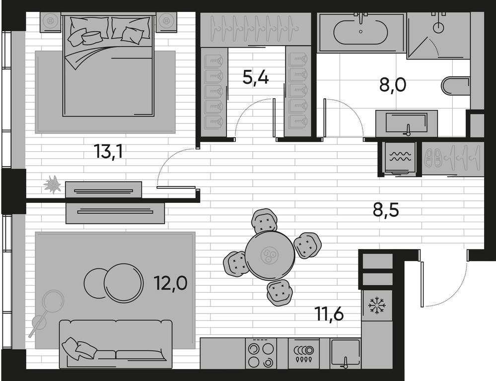 1-BD Apartment Sale, 58.6 sq. m. at Pride, Polkovaya Street, 1с27, Moscow, Russia #1 1-BD Apartment Sale, 58.6 sq. m. at Pride, Polkovaya Street, 1с27, Moscow, Russia #1