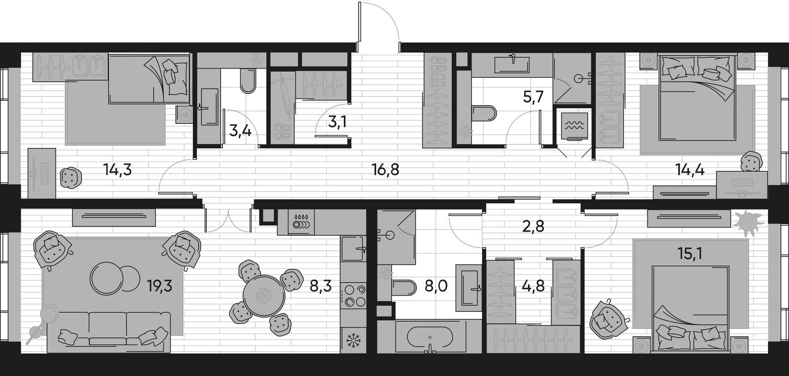 3-BD Apartment Sale, 116.2 sq. m. at Pride, Polkovaya Street, 1с27, Moscow, Russia #1 3-BD Apartment Sale, 116.2 sq. m. at Pride, Polkovaya Street, 1с27, Moscow, Russia #1