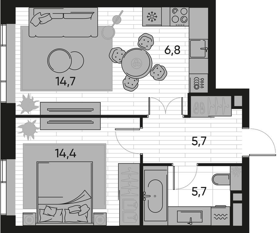 1-BD Apartment Sale, 47.3 sq. m. at Pride, Polkovaya Street, 1с27, Moscow, Russia #1 1-BD Apartment Sale, 47.3 sq. m. at Pride, Polkovaya Street, 1с27, Moscow, Russia #1