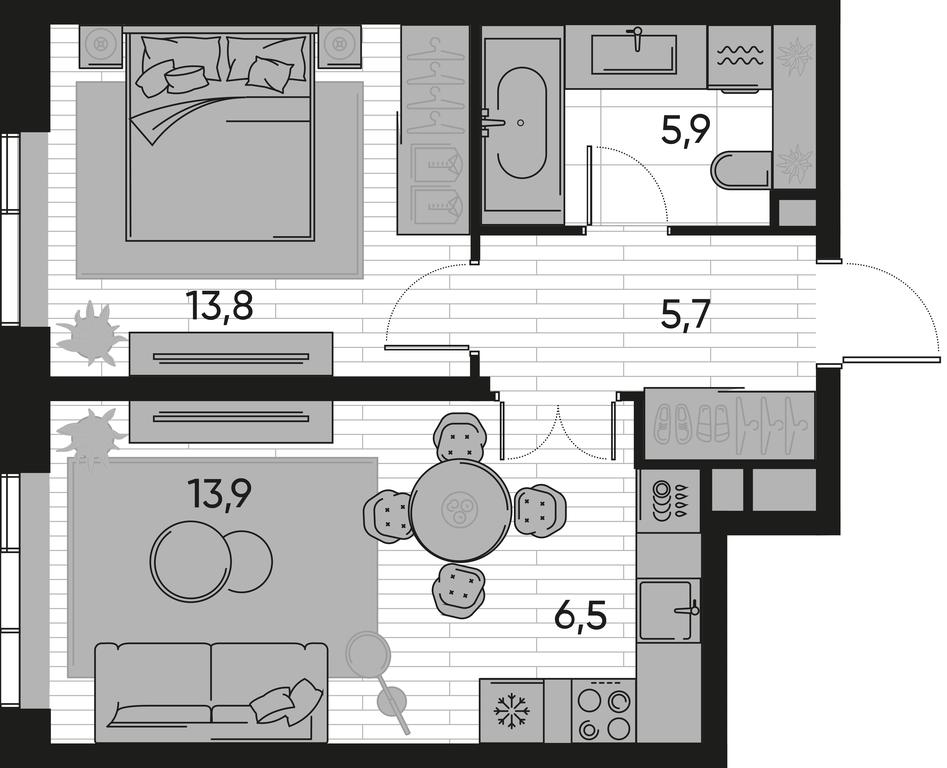 1-BD Apartment Sale, 45.8 sq. m. at Pride, Polkovaya Street, 1с27, Moscow, Russia #1 1-BD Apartment Sale, 45.8 sq. m. at Pride, Polkovaya Street, 1с27, Moscow, Russia #1