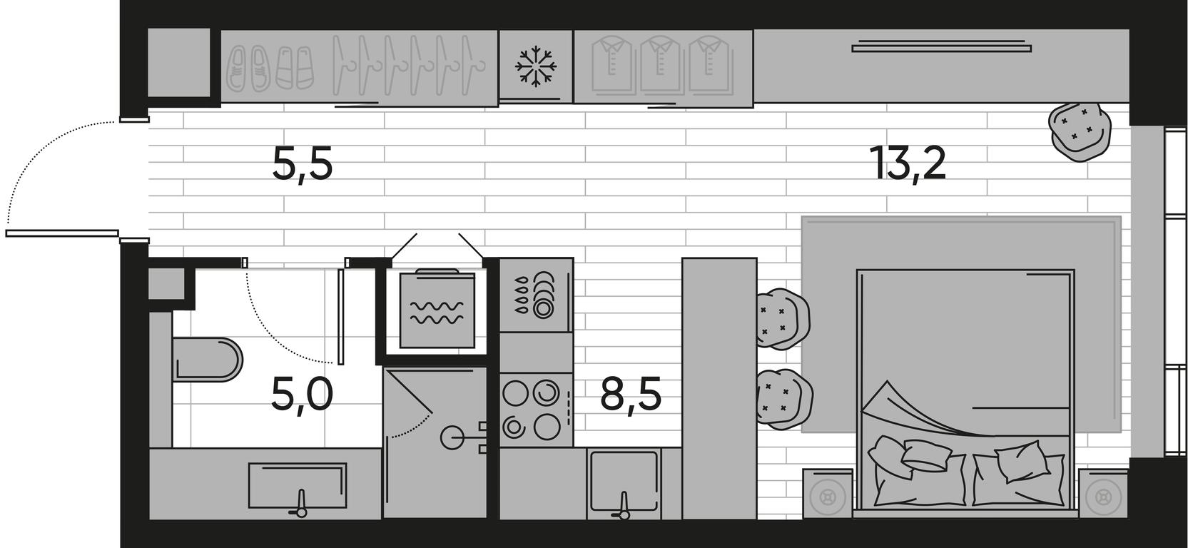 Apartment Sale, 32.2 sq. m. at Pride, Polkovaya Street, 1с27, Moscow, Russia #1