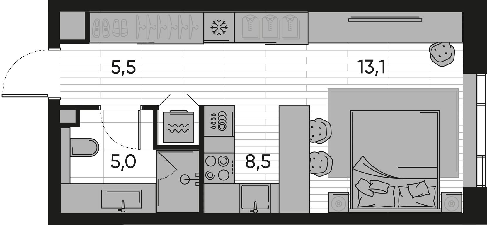 Apartment Sale, 32.1 sq. m. at Pride, Polkovaya Street, 1с27, Moscow, Russia #1