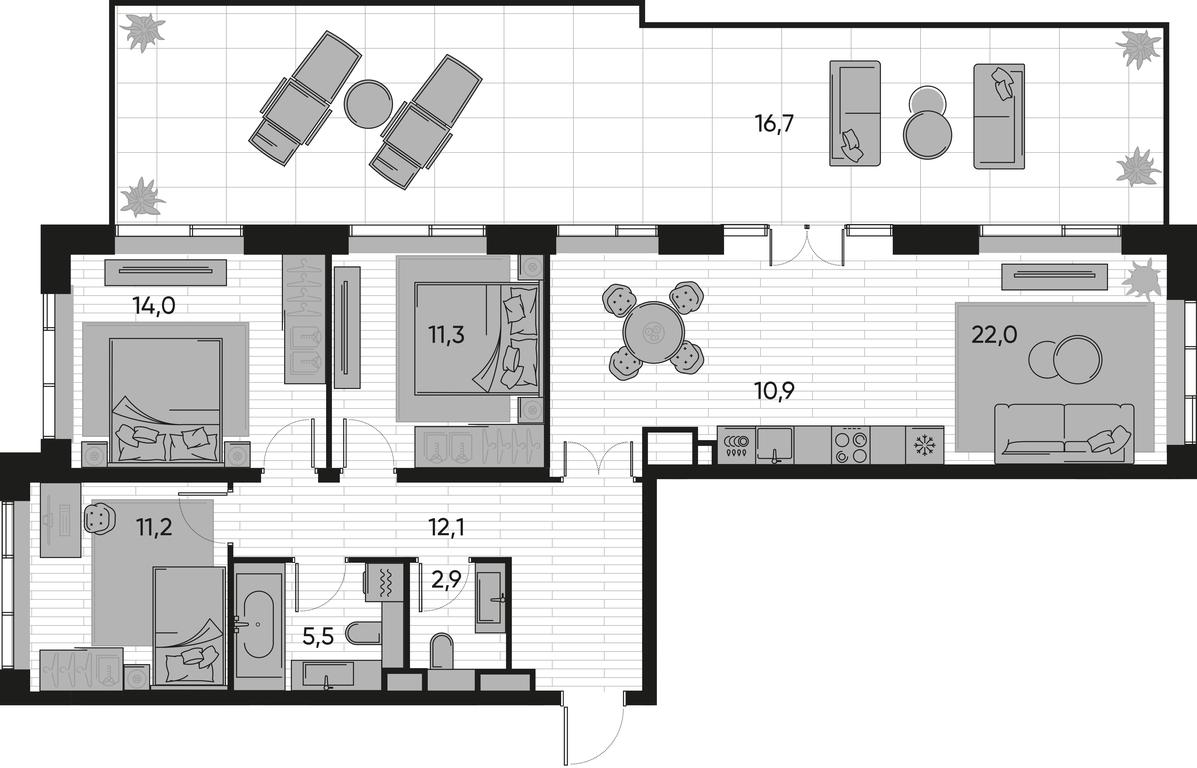 3-BD Apartment Sale, 109.5 sq. m. at Pride, Polkovaya Street, 1с27, Moscow, Russia #1 3-BD Apartment Sale, 109.5 sq. m. at Pride, Polkovaya Street, 1с27, Moscow, Russia #1