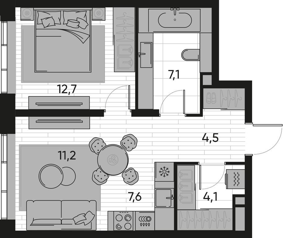 1-BD Apartment Sale, 47.2 sq. m. at Pride, Polkovaya Street, 1с27, Moscow, Russia #1 1-BD Apartment Sale, 47.2 sq. m. at Pride, Polkovaya Street, 1с27, Moscow, Russia #1