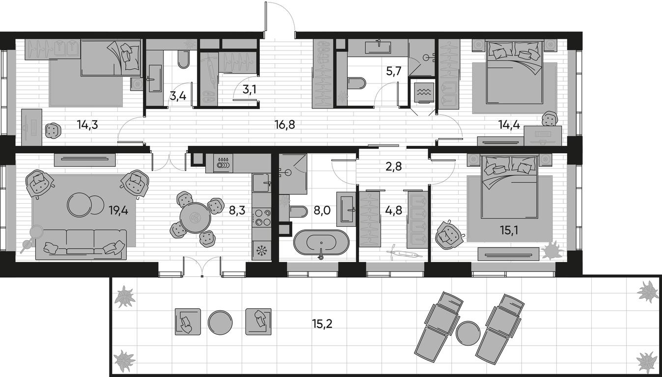 3-BD Apartment Sale, 133.4平方米 at Pride, Polkovaya Street, 1с27, Moscow, Russia #1 3-BD Apartment Sale, 133.4平方米 at Pride, Polkovaya Street, 1с27, Moscow, Russia #1