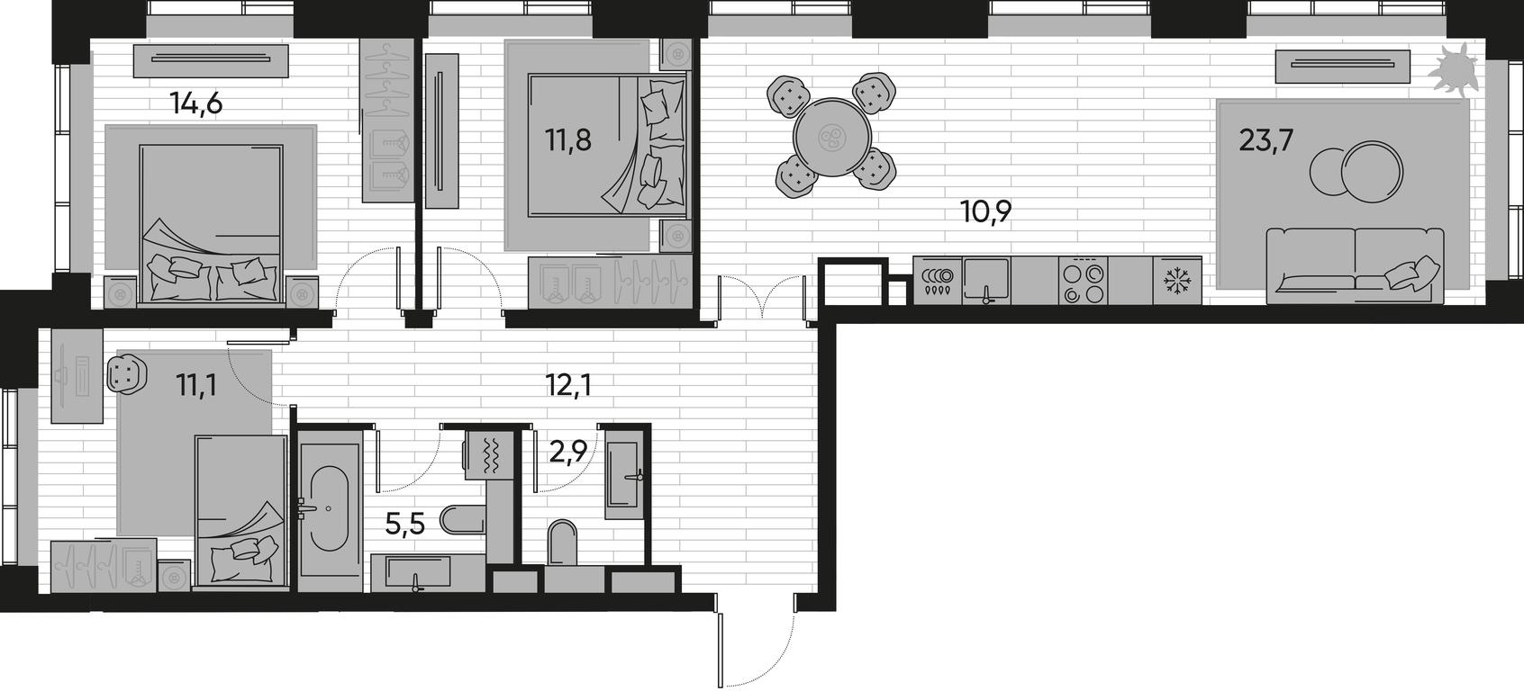 3-BD Apartment Sale, 92.6 sq. m. at Pride, Polkovaya Street, 1с27, Moscow, Russia #1 3-BD Apartment Sale, 92.6 sq. m. at Pride, Polkovaya Street, 1с27, Moscow, Russia #1