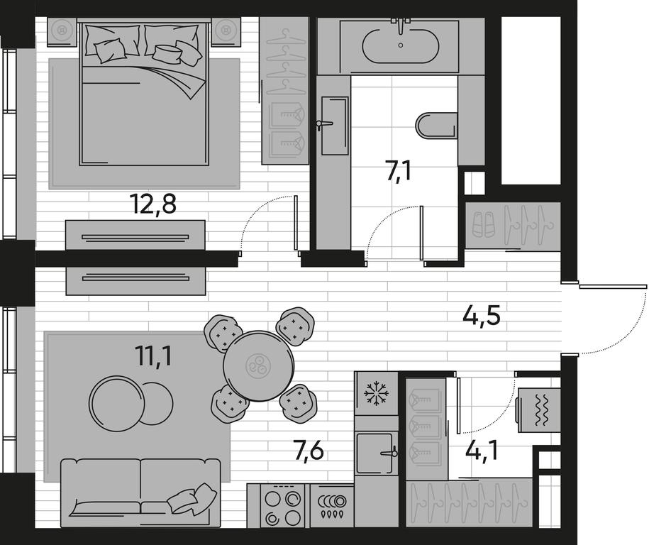 1-BD Apartment Sale, 47.2 sq. m. at Pride, Polkovaya Street, 1с27, Moscow, Russia #1 1-BD Apartment Sale, 47.2 sq. m. at Pride, Polkovaya Street, 1с27, Moscow, Russia #1