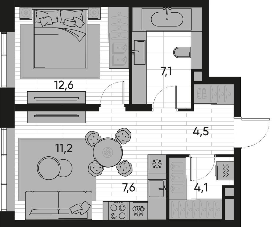 1-BD Apartment Sale, 47.1 sq. m. at Pride, Polkovaya Street, 1с27, Moscow, Russia #1 1-BD Apartment Sale, 47.1 sq. m. at Pride, Polkovaya Street, 1с27, Moscow, Russia #1