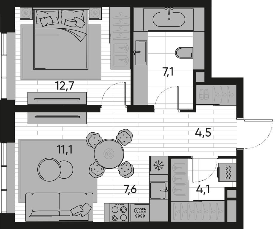 1-BD Apartment Sale, 47.1 sq. m. at Pride, Polkovaya Street, 1с27, Moscow, Russia #1 1-BD Apartment Sale, 47.1 sq. m. at Pride, Polkovaya Street, 1с27, Moscow, Russia #1