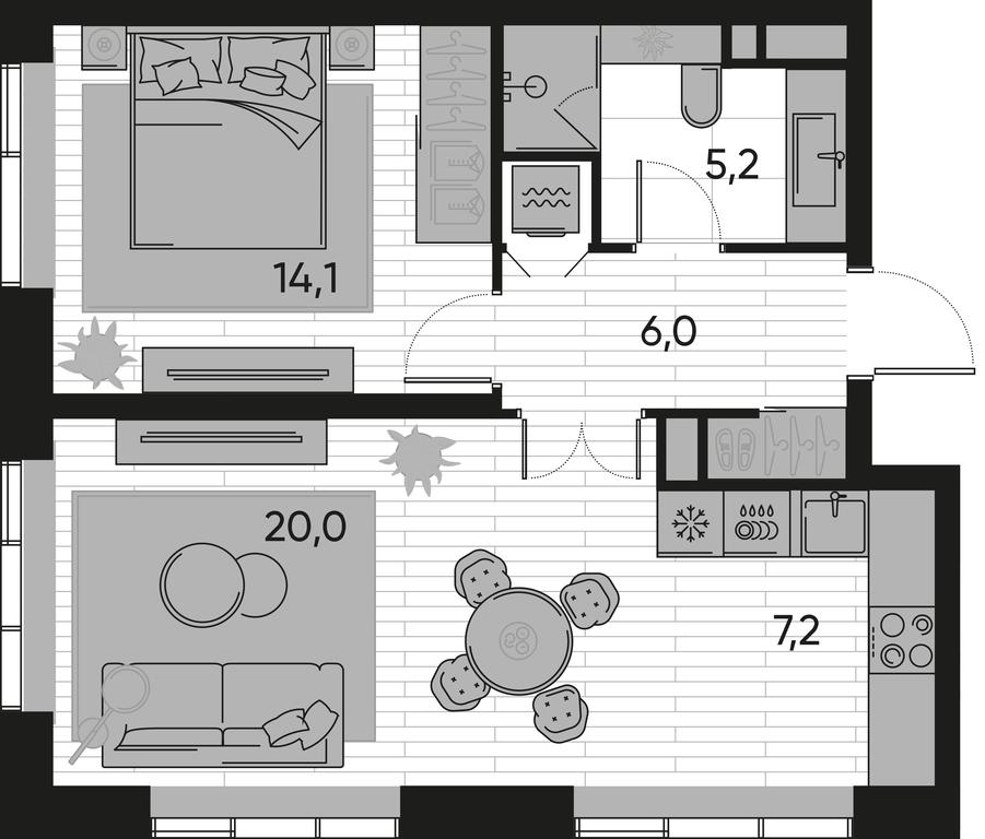 1-BD Apartment Sale, 52.5 sq. m. at Pride, Polkovaya Street, 1с27, Moscow, Russia #1 1-BD Apartment Sale, 52.5 sq. m. at Pride, Polkovaya Street, 1с27, Moscow, Russia #1