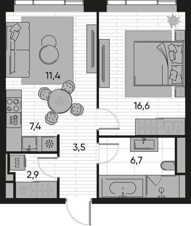 1-BD Apartment Sale, 48.5 sq. m. at Pride, Polkovaya Street, 1с27, Moscow, Russia #1 1-BD Apartment Sale, 48.5 sq. m. at Pride, Polkovaya Street, 1с27, Moscow, Russia #1