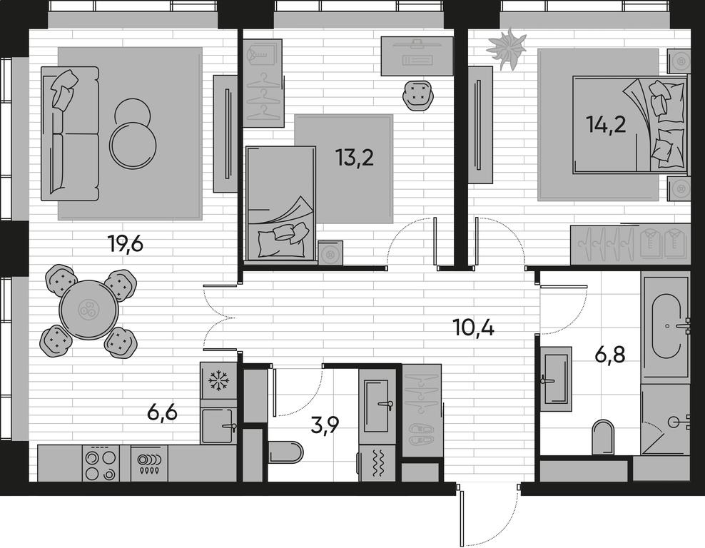 2-BD Apartment Sale, 74.7 sq. m. at Pride, Polkovaya Street, 1с27, Moscow, Russia #1 2-BD Apartment Sale, 74.7 sq. m. at Pride, Polkovaya Street, 1с27, Moscow, Russia #1