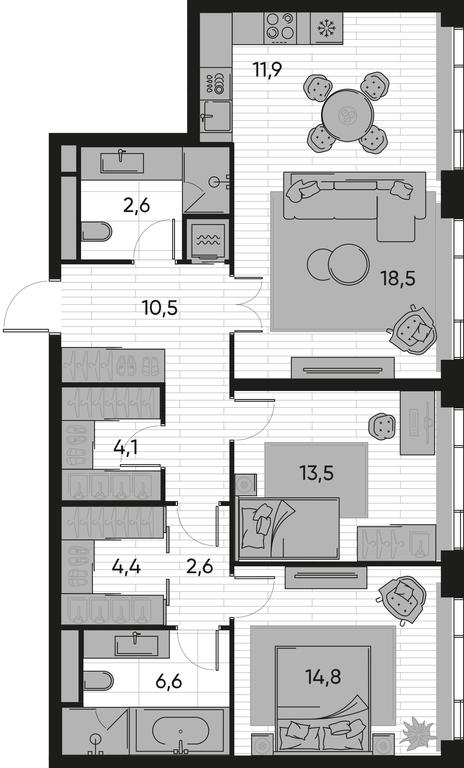 Продажа 2-комн. квартиры, 91,9 м² в ЖК «Прайд (Pride)», Полковая улица, 1с27, Москва, Россия #1 Продажа 2-комн. квартиры, 91,9 м² в ЖК «Прайд (Pride)», Полковая улица, 1с27, Москва, Россия #1
