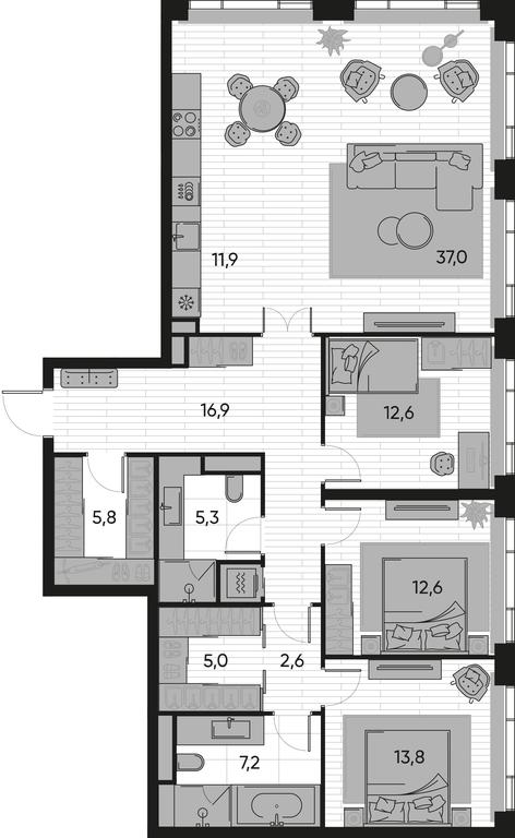 3-BD Apartment Sale, 130.7 sq. m. at Pride, Polkovaya Street, 1с27, Moscow, Russia #1 3-BD Apartment Sale, 130.7 sq. m. at Pride, Polkovaya Street, 1с27, Moscow, Russia #1