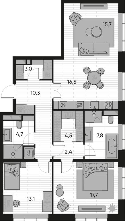 2-BD Apartment Sale, 96.3平方米 at Pride, Polkovaya Street, 1с27, Moscow, Russia #1 2-BD Apartment Sale, 96.3平方米 at Pride, Polkovaya Street, 1с27, Moscow, Russia #1