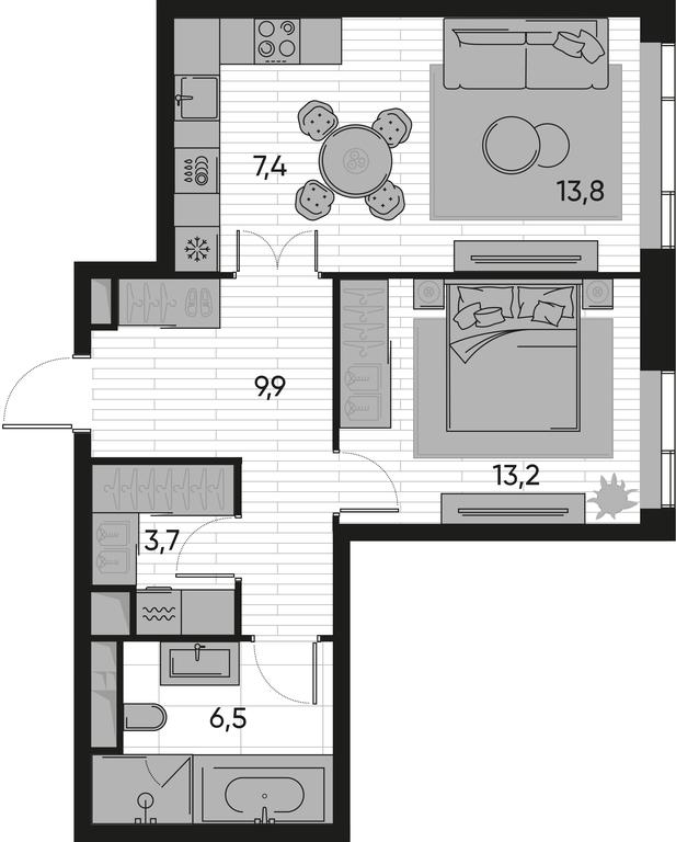 Продажа 1-комн. квартиры, 54,5 м² в ЖК «Прайд (Pride)», Полковая улица, 1с27, Москва, Россия #1 Продажа 1-комн. квартиры, 54,5 м² в ЖК «Прайд (Pride)», Полковая улица, 1с27, Москва, Россия #1