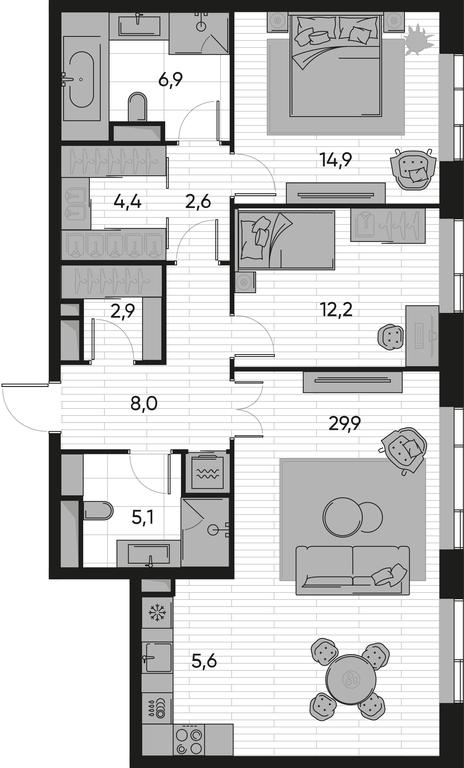 2-BD Apartment Sale, 92.5 sq. m. at Pride, Polkovaya Street, 1с27, Moscow, Russia #1 2-BD Apartment Sale, 92.5 sq. m. at Pride, Polkovaya Street, 1с27, Moscow, Russia #1