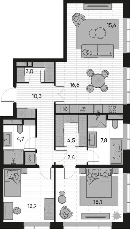 2-BD Apartment Sale, 96.5平方米 at Pride, Polkovaya Street, 1с27, Moscow, Russia #1 2-BD Apartment Sale, 96.5平方米 at Pride, Polkovaya Street, 1с27, Moscow, Russia #1