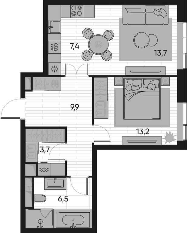 1-BD Apartment Sale, 54.4 sq. m. at Pride, Polkovaya Street, 1с27, Moscow, Russia #1 1-BD Apartment Sale, 54.4 sq. m. at Pride, Polkovaya Street, 1с27, Moscow, Russia #1